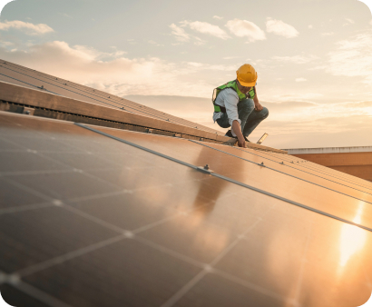 solar panels on the roof